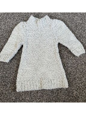 Cat & Jack Cream Textured Turtleneck Sweater Dress Toddler Girl Size 18 Months
